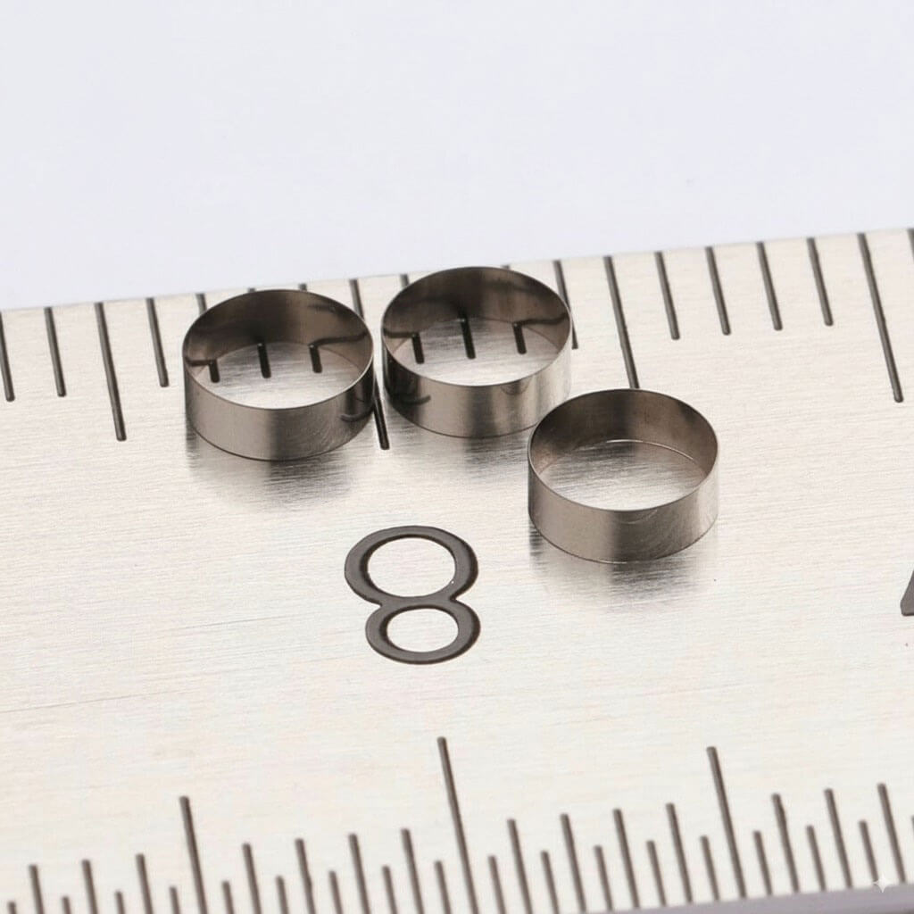 Shiny tantalum marker bands—highly visible under X-ray and built for durability in demanding medical device applications.