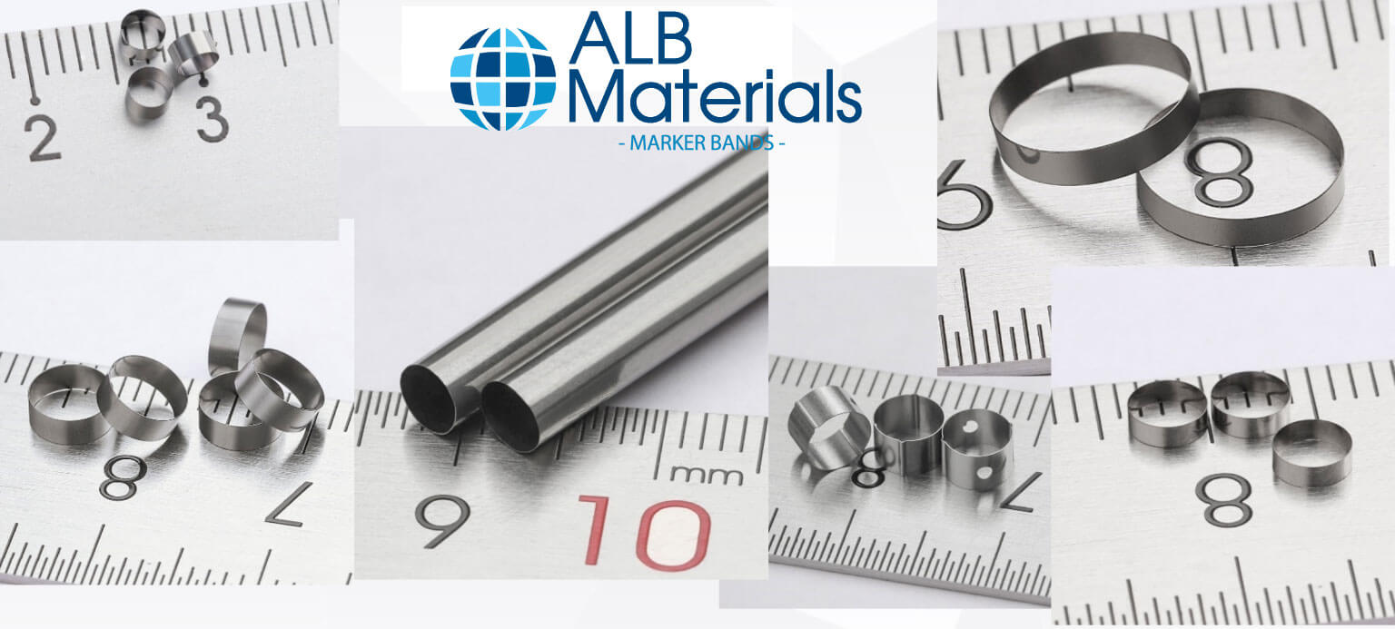 Image showing a selection of radiopaque marker bands on sale, including various types made from platinum, tantalum, and niobium, designed for use in medical devices requiring clear visibility under X-ray or fluoroscopic imaging.
